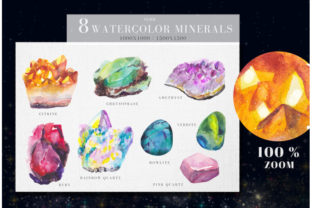 8 Watercolor Minerals Illustrations: A Designer Review