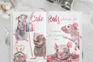 Cute Rats Watercolor Set: Charming Illustrations