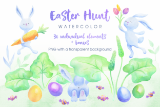 Easter Hunt Watercolor Bunnies Design Review