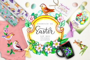 Easter Watercolor Set: Fresh Illustrations