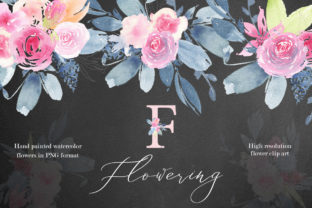 Flowering Watercolor Graphic Set & Illustrations