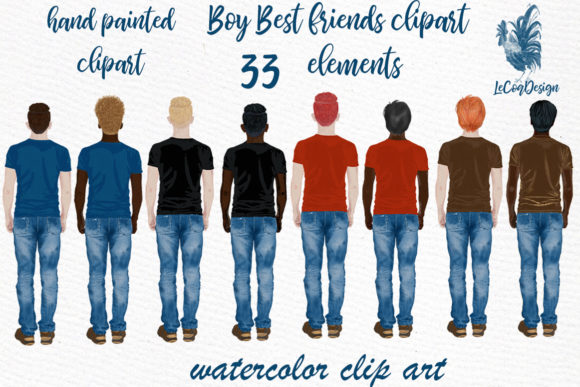 Male Watercolor Clipart & Illustrations