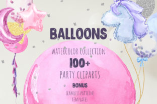 Party Balloons Watercolor Collection Illustrations
