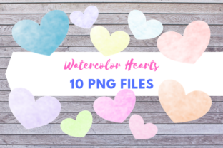 Pretty Pastel Watercolor Hearts Illustrations