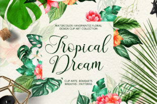 Tropical Dream-watercolor Set Illustrations