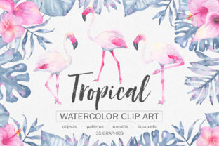 Tropical Watercolor Clip Art & Illustrations