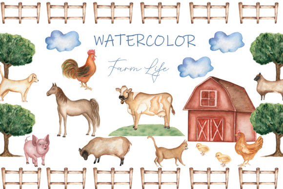 Watercolor Farm Life: Fresh Illustrations