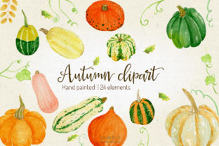 Watercolor Pumpkins Clipart & Illustrations