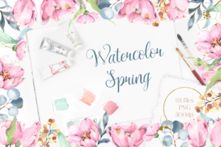 Watercolor Spring Floral Collection Illustrations