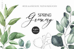 Watercolor Spring Greenery Leaves & Illustrations