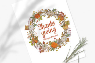 Watercolor Thanksgiving Wreaths Set Illustrations