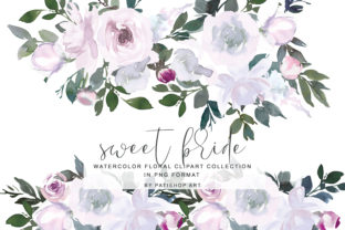 White Pink Watercolor Floral Clipart Set Review
