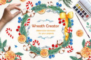 Wreath Creator Watercolor Clipart & Illustrations